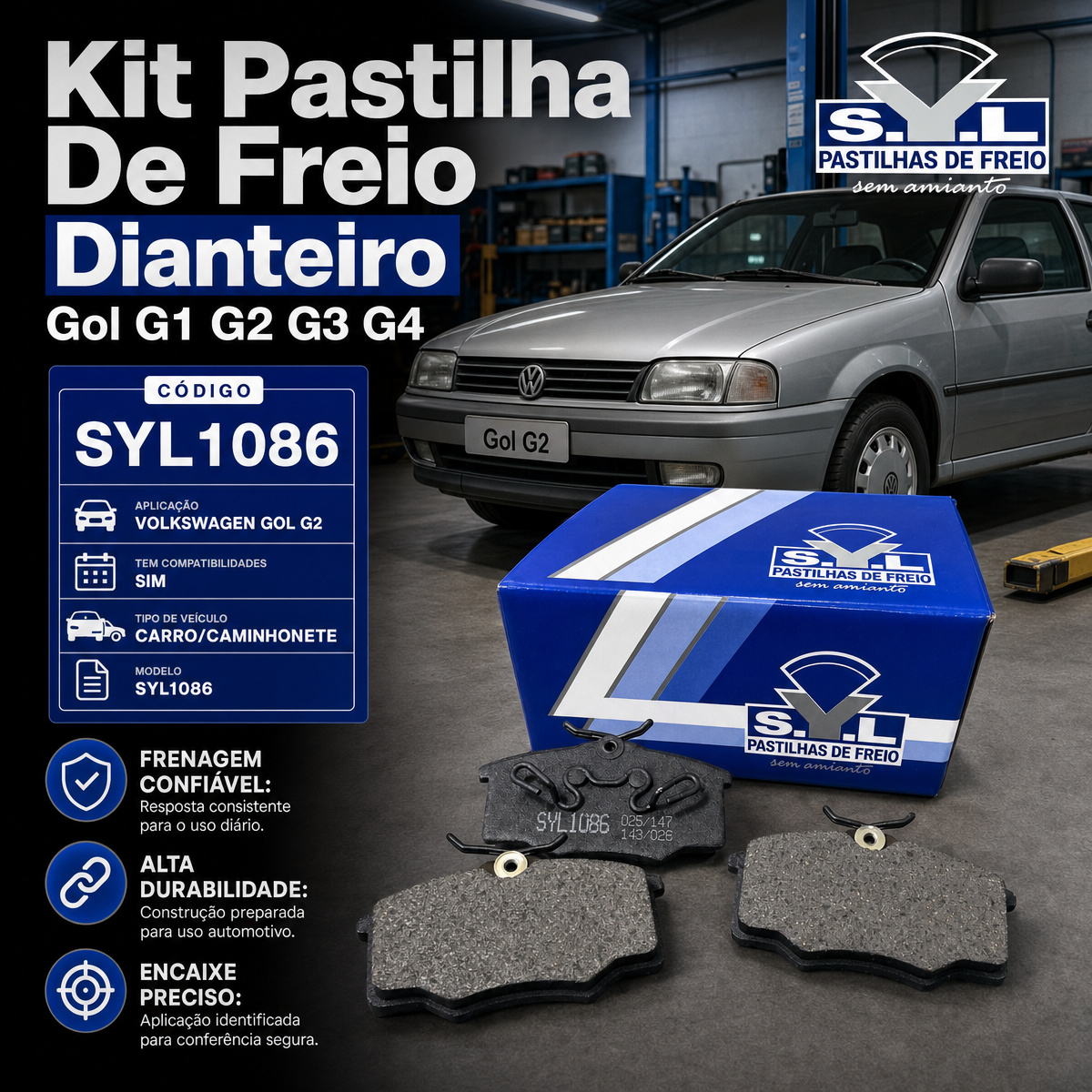 Kit Pastilha De Freio Dianteiro Gol G1 G2 G3 G4 — foto 9
