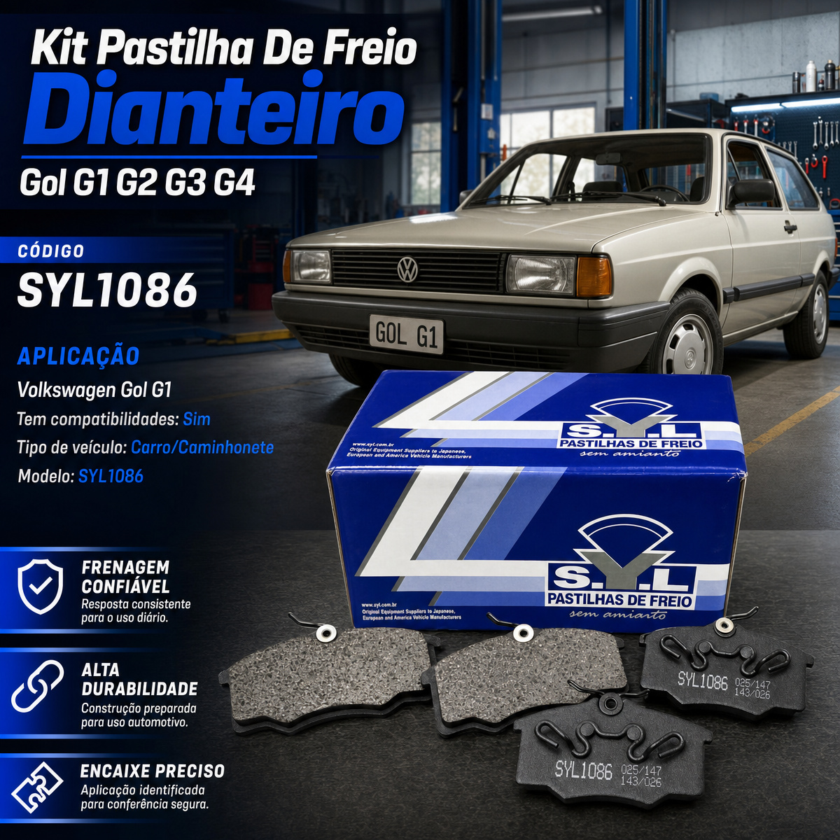 Kit Pastilha De Freio Dianteiro Gol G1 G2 G3 G4 — foto 8